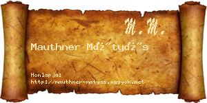 Mauthner Mátyás névjegykártya